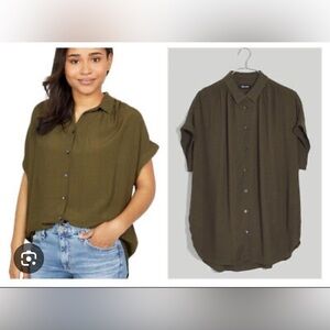 Madewell Olive Green Button-Down Shirt